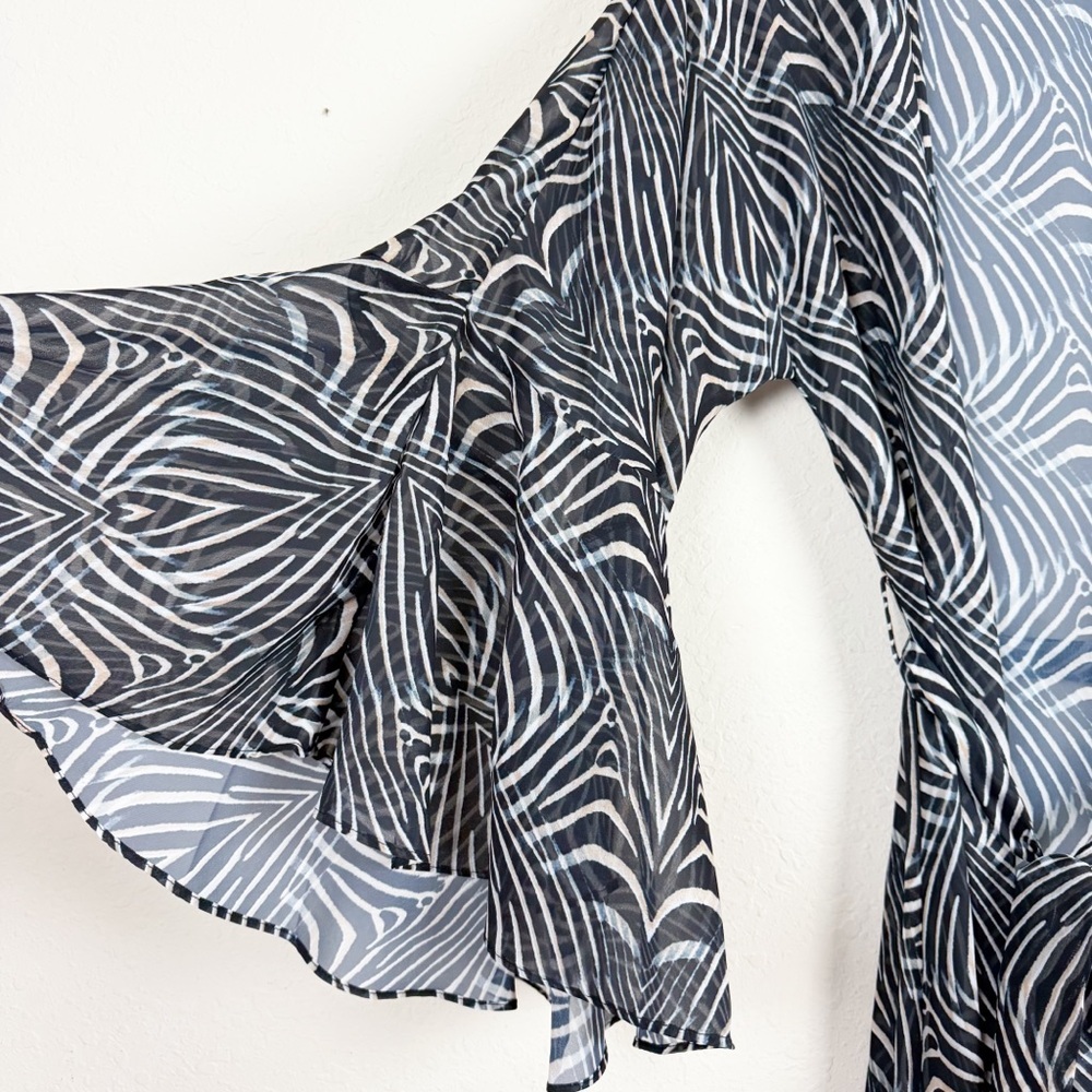 Andrea Iyamah Striped Animal Print Long Swim Cover Up One Size - Picture 5 of 8